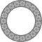 Rich decorated round frame with ornate pattern. Black and white