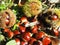 Rich and delicious brown chestnuts on a path in Teillor, La Coruna, Galicia, Spain, Europe,