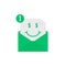 Rich emoji in green letter notification