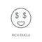 Rich emoji linear icon. Modern outline Rich emoji logo concept o