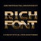 Rich font. Ornate gold alphabet. Golden letters and numbers with gemstones.