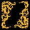 Rich gold vector baroque curly ornamental corners