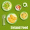 Rich meaty dishes of irish cuisine flat icon