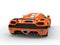 Rich orange luxury modern sports car - back view