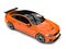 Rich orange modern luxury sports car - top down view