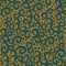 Rich oriental lace pattern in teal and gold. Seamless vector print.