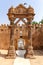 Rich ornate arch of the Jain temple Amar Sagar in the Jaisalmer area, Rajasthan, India