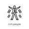 Rich people icon. Trendy modern flat linear vector Rich people i