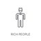 Rich people linear icon. Modern outline Rich people logo concept