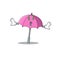 Rich pink umbrella with Money eye mascot character style