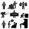 Rich and Poor Man People Pictogram