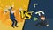 Rich versus poor. Social and economic inequity and the worldwide wealth gap. businessman inequality concept. Business loop animati