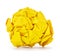 Rich yellow crumpled paper ball rolled