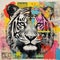 Richard Haydon: Tiger Head - Urban-inspired Mixed Media Art