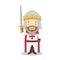 Richard I of England The Lionheart cartoon character. Vector Illustration