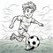 Richard\\\'s Soccer Adventure: Detailed Manga Style Coloring Book Illustration