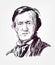 Richard Wagner famous vector sketch portrait