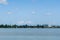 RICHMOND, CANADA - AUGUST 3, 2019: Panoramic view of Fraser river commercial shipping