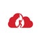 Ricket fire cloud logo icon