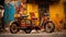 Rickshaw on old Indian town street, local atmosphere, Asian culture and travel concept