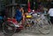 Rickshaw parking in front of market