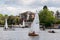RICMOND, SURREY/UK - MAY 8 : Rowing and sailing on the River Thames between Hampton Court and Richmond on May