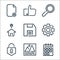 ricon line icons. linear set. quality vector line set such as calendar, image, lock, processing, save option, address, search,