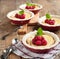 Ricotta Cheese Tartlets with raspberries