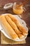 Ricotta and honey crepes rolls