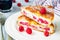 Ricotta raspberry stuffed French Toasts with fresh raspberries