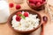 Ricotta, tvorog or cottage cheese with berries