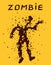 Riddled with bullets of zombies concept. Vector illustration.