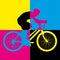 Ride bike riding bicycle color art vector