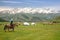 Ride a horse in a large meadow at   Naryn of Kyrgyzstan