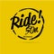 `Ride On` Lettering. logo for biker. vector