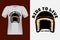 Ride to Live Die Young with Helmet Vintage T-Shirt Design