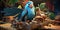 Rideable full size Toy Parrot made from colorful wooden Art