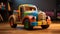 Rideable full size Toy truck made from colorful woodwork
