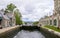 Rideau Canal connects the city Ottawa to Lake Ottawa and the Saint Lawrence River in Canada