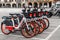 Ridemovi rental bikes parked in a street in Padua, Italy