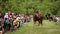 Rider girl don Cossack riding on horse