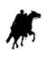 Rider at Horse Graphic Sillhouette Isolated