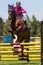 Rider Jumps Horse At Horse Show