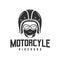 Rider logo vector design with closed face. Motorcycle, helmet, automotive logo concept. Vector logo template