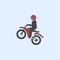 rider raises wheel field outline icon. Element of monster trucks show icon for mobile concept and web apps. Field outline rider ra