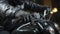 A Rider\\\'s Gloved Hand on the Throttle. Generative AI