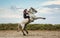 Rider on the White Camargue horse.