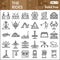 The rides line icon set, amusement park symbols collection or sketches. Entertainment water attractions linear style