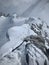 On the ridge. Mountain landscape in Savoie Mont Blanc, French Alps