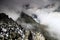 Ridge of Slavkovsky peak and Velka Studena valley in clouds